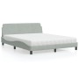 Cama con colchón terciopelo gris claro 160x200 cm de vidaXL, Camas y somieres - Ref: Foro24-3208431, Precio: 367,57 €, Descue...