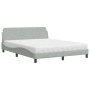 Cama con colchón terciopelo gris claro 160x200 cm de vidaXL, Camas y somieres - Ref: Foro24-3208431, Precio: 367,57 €, Descue...