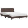 Cama con colchón cuero sintético marrón 140x200 cm de vidaXL, Camas y somieres - Ref: Foro24-3208419, Precio: 381,89 €, Descu...