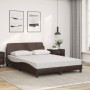 Cama con colchón cuero sintético marrón 140x200 cm de vidaXL, Camas y somieres - Ref: Foro24-3208419, Precio: 381,89 €, Descu...