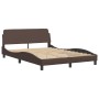Cama con colchón cuero sintético marrón 140x200 cm de vidaXL, Camas y somieres - Ref: Foro24-3208419, Precio: 381,89 €, Descu...