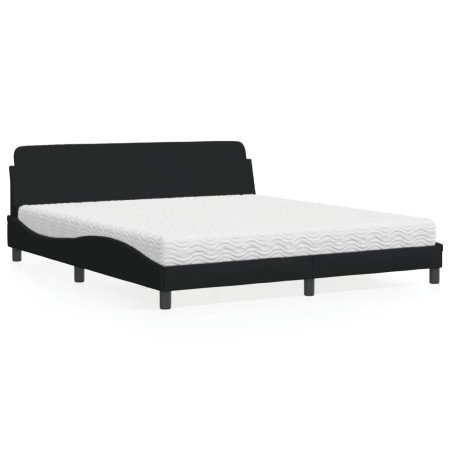 Cama con colchón de tela negro 180x200 cm de vidaXL, Camas y somieres - Ref: Foro24-3208446, Precio: 415,28 €, Descuento: %