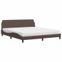 Cama con colchón cuero sintético marrón 180x200 cm de vidaXL, Camas y somieres - Ref: Foro24-3208459, Precio: 366,69 €, Descu...
