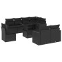 Set de sofás de jardín 8 piezas y cojines ratán sintético negro de vidaXL, Conjuntos de jardín - Ref: Foro24-3267405, Precio:...