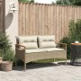 Banco de jardín y cojines ratán sintético beige 116x62,5x74 cm de vidaXL, Bancos de jardín - Ref: Foro24-368403, Precio: 164,...