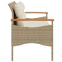 Banco de jardín y cojines ratán sintético beige 116x62,5x74 cm de vidaXL, Bancos de jardín - Ref: Foro24-368403, Precio: 164,...