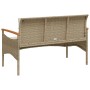 Banco de jardín y cojines ratán sintético beige 116x62,5x74 cm de vidaXL, Bancos de jardín - Ref: Foro24-368403, Precio: 164,...