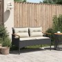Banco de jardín y cojines ratán sintético negro 116x62,5x74 cm de vidaXL, Bancos de jardín - Ref: Foro24-368401, Precio: 155,...