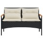 Banco de jardín y cojines ratán sintético negro 116x62,5x74 cm de vidaXL, Bancos de jardín - Ref: Foro24-368401, Precio: 155,...