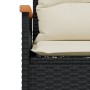 Banco de jardín y cojines ratán sintético negro 116x62,5x74 cm de vidaXL, Bancos de jardín - Ref: Foro24-368401, Precio: 155,...