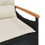 Banco de jardín y cojines ratán sintético negro 116x62,5x74 cm de vidaXL, Bancos de jardín - Ref: Foro24-368401, Precio: 155,...