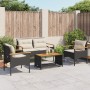 Juego de sofás jardín 4 pzas con cojines ratán sintético negro de vidaXL, Conjuntos de jardín - Ref: Foro24-368398, Precio: 3...