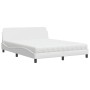 Cama con colchón cuero sintético blanco 160x200 cm de vidaXL, Camas y somieres - Ref: Foro24-3208438, Precio: 349,25 €, Descu...