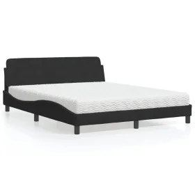 Bed with black velvet mattress 160x200 cm by vidaXL, Beds and slatted bases - Ref: Foro24-3208433, Price: 348,31 €, Discount: %