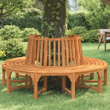 Banco de árbol circular madera maciza eucalipto Ø208 cm de vidaXL, Bancos de jardín - Ref: Foro24-3154103, Precio: 602,97 €, ...