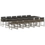 Set comedor de jardín con cojines 13 pzas ratán sintético gris de vidaXL, Conjuntos de jardín - Ref: Foro24-3211484, Precio: ...