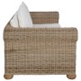 Sofá de 2 plazas con cojines ratán natural de vidaXL, Sofás - Ref: Foro24-283073, Precio: 524,40 €, Descuento: %