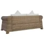 Sofá de 2 plazas con cojines ratán natural de vidaXL, Sofás - Ref: Foro24-283073, Precio: 555,64 €, Descuento: %