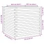 Jardinera de madera maciza de pino 70x70x68,5 cm de vidaXL, Maceteros y jardineras - Ref: Foro24-3282474, Precio: 196,14 €, D...