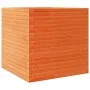 Jardinera de madera maciza de pino marrón cera 70x70x68,5 cm de vidaXL, Maceteros y jardineras - Ref: Foro24-3282476, Precio:...