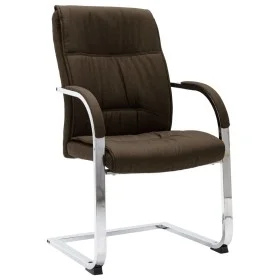 Silla de oficina voladiza de tela marrón de vidaXL, Sillas de oficina - Ref: Foro24-289338, Precio: 135,53 €, Descuento: %