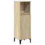 Armario de baño madera contrachapada roble Sonoma 30x30x100 cm de vidaXL, Tocadores de baño - Ref: Foro24-847389, Precio: 62,...