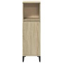 Armario de baño madera contrachapada roble Sonoma 30x30x100 cm de vidaXL, Tocadores de baño - Ref: Foro24-847389, Precio: 62,...