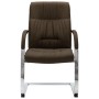 Silla de oficina voladiza de tela marrón de vidaXL, Sillas de oficina - Ref: Foro24-289338, Precio: 138,10 €, Descuento: %