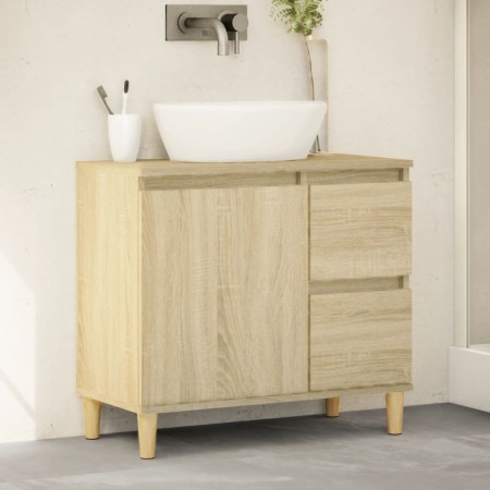 Armario de baño madera contrachapada roble Sonoma 65x33x60 cm de vidaXL, Tocadores de baño - Ref: Foro24-847406, Precio: 53,2...