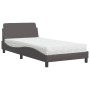 Cama con colchón cuero sintético gris 100x200 cm de vidaXL, Camas y somieres - Ref: Foro24-3208360, Precio: 238,33 €, Descuen...
