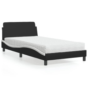 Cama con colchón cuero sintético negro y blanco 100x200 cm de vidaXL, Camas y somieres - Ref: Foro24-3208362, Precio: 233,29 ...