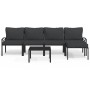 Juego de muebles de jardín 6 piezas acero con cojines gris de vidaXL, Conjuntos de jardín - Ref: Foro24-3187951, Precio: 508,...