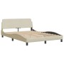 Cama con colchón tela color crema 120x200 cm de vidaXL, Camas y somieres - Ref: Foro24-3208369, Precio: 331,41 €, Descuento: %
