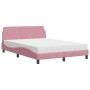 Cama con colchón terciopelo rosa 120x200 cm de vidaXL, Camas y somieres - Ref: Foro24-3208376, Precio: 334,43 €, Descuento: %