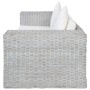 Sofá de 2 plazas con cojines ratán natural gris de vidaXL, Sofás - Ref: Foro24-283070, Precio: 448,29 €, Descuento: %