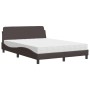 Cama con colchón tela marrón oscuro 140x200 cm de vidaXL, Camas y somieres - Ref: Foro24-3208407, Precio: 346,92 €, Descuento: %
