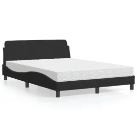 Bed with black velvet mattress 140x200 cm by vidaXL, Beds and slatted bases - Ref: Foro24-3208413, Price: 337,76 €, Discount: %