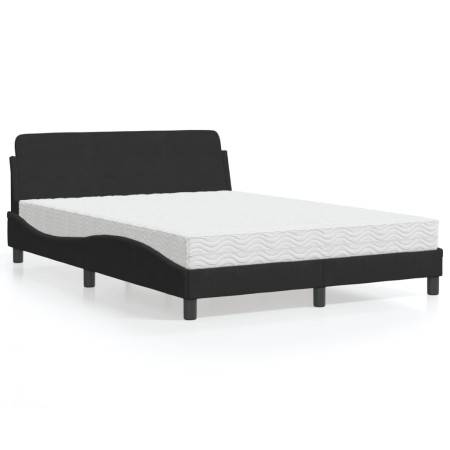 Cama con colchón terciopelo negro 140x200 cm de vidaXL, Camas y somieres - Ref: Foro24-3208413, Precio: 341,41 €, Descuento: %