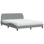 Cama con colchón de tela gris claro 160x200 cm de vidaXL, Camas y somieres - Ref: Foro24-3208424, Precio: 407,12 €, Descuento: %