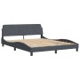 Cama con colchón terciopelo gris oscuro 160x200 cm de vidaXL, Camas y somieres - Ref: Foro24-3208432, Precio: 381,14 €, Descu...