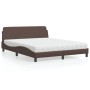 Cama con colchón cuero sintético marrón 160x200 cm de vidaXL, Camas y somieres - Ref: Foro24-3208439, Precio: 383,18 €, Descu...