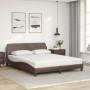 Cama con colchón cuero sintético marrón 160x200 cm de vidaXL, Camas y somieres - Ref: Foro24-3208439, Precio: 383,18 €, Descu...