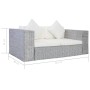 Sofá de 2 plazas con cojines ratán natural gris de vidaXL, Sofás - Ref: Foro24-283070, Precio: 448,29 €, Descuento: %