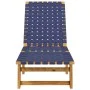 Tumbonas 2 unidades madera maciza de acacia y tela azul oscuro de vidaXL, Tumbonas - Ref: Foro24-3214212, Precio: 229,03 €, D...