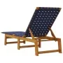 Tumbonas 2 unidades madera maciza de acacia y tela azul oscuro de vidaXL, Tumbonas - Ref: Foro24-3214212, Precio: 229,03 €, D...