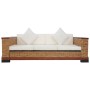 Sofá de 3 plazas con cojines ratán natural marrón de vidaXL, Sofás - Ref: Foro24-283080, Precio: 636,44 €, Descuento: %