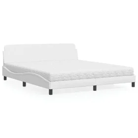 Bed with white synthetic leather mattress 180x200 cm by vidaXL, Beds and slatted bases - Ref: Foro24-3208458, Price: 392,00 €...