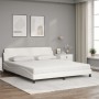 Cama con colchón cuero sintético blanco 180x200 cm de vidaXL, Camas y somieres - Ref: Foro24-3208458, Precio: 398,85 €, Descu...