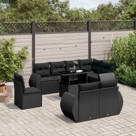 8-piece garden sofa set and black synthetic rattan cushions by vidaXL, Garden sets - Ref: Foro24-3268665, Price: 789,97 €, Di...