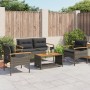 Set de sofás de jardín 4 pzas y cojines ratán sintético gris de vidaXL, Conjuntos de jardín - Ref: Foro24-368399, Precio: 347...